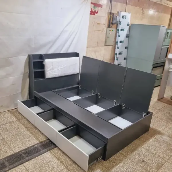 سرویس خواب دو نفره MDF رنگ مشکی مدل آیدا